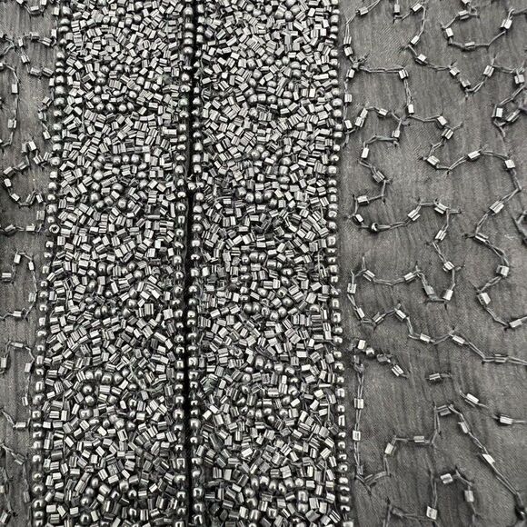 STENAY Vintage Black Long Sleeve 100% Silk Beaded Sequin Evening Jacket Small - Picture 2 of 6